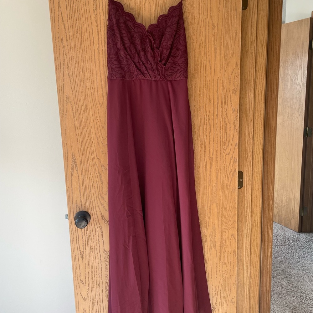Wine Maxi Bridesmaid Dress